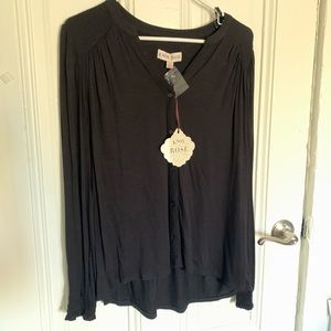 Knox Rose Black Long Sleeve Blouse